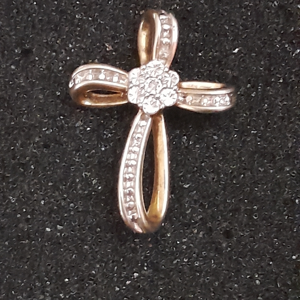 925 Gold Plated Diamond Cross Pendant